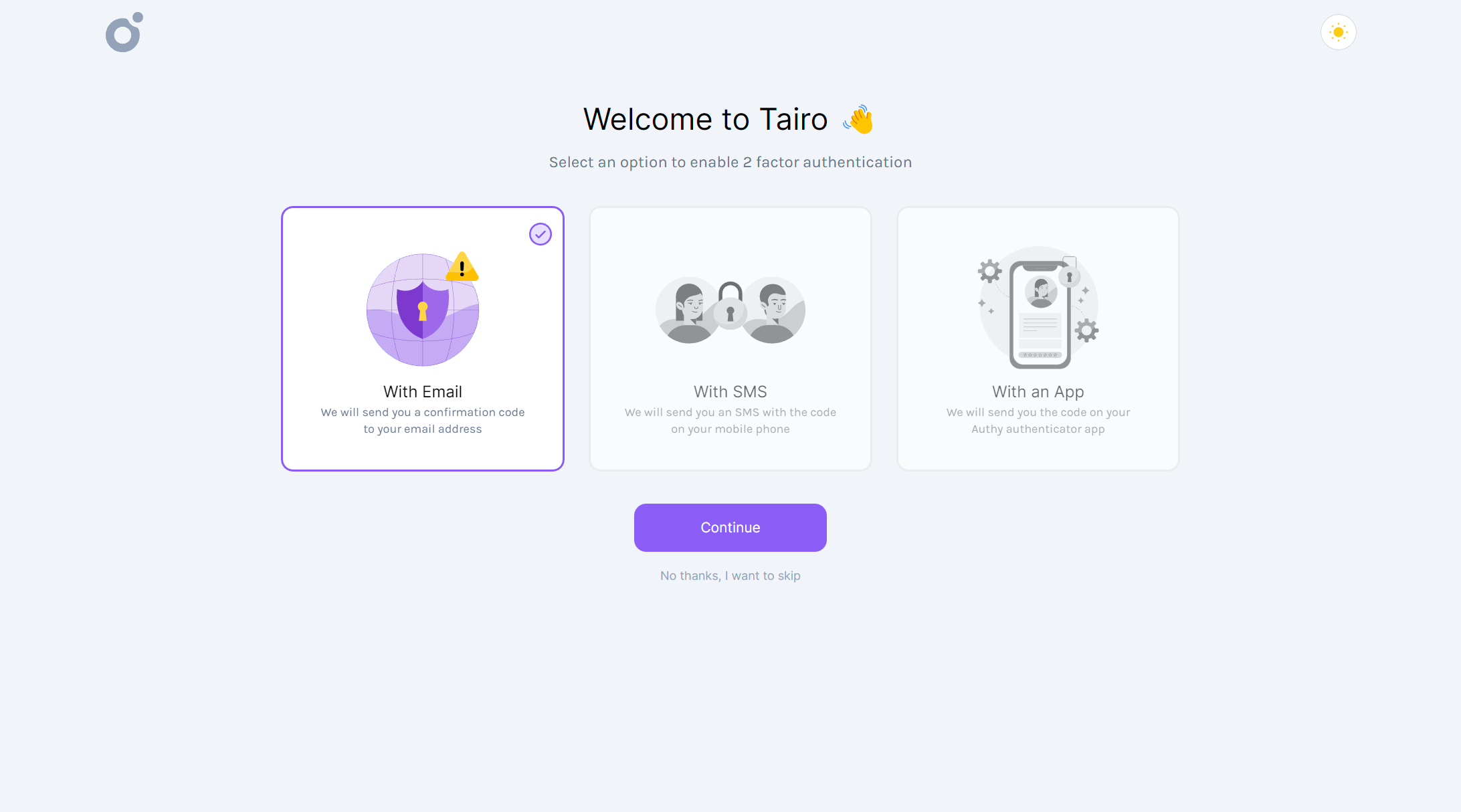 Tairo - Onboarding 1